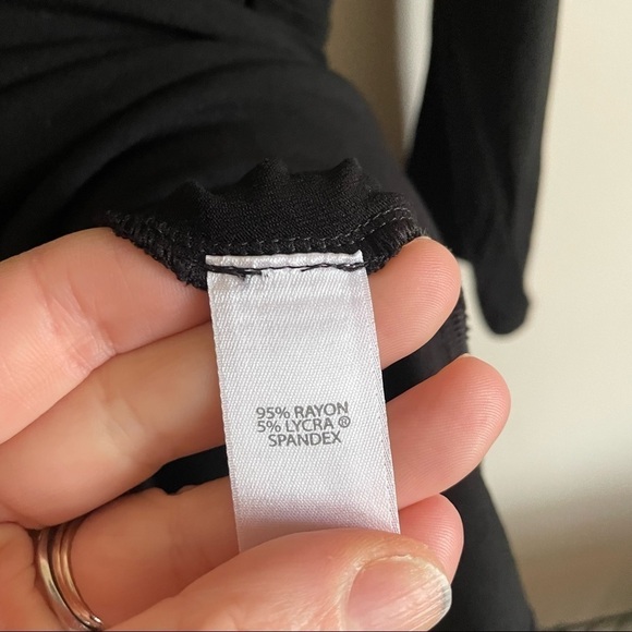 J.JILL Wearever Collection Black Faux Wrap V-Neck Top - Picture 5 of 7